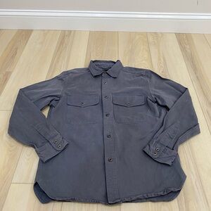 Banana Republic Shacket Shirt Jacket Men Small Gray Pockets Heavy Thick